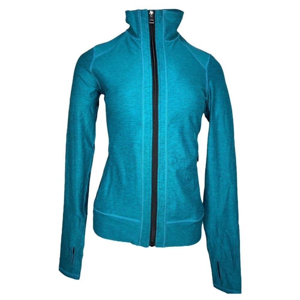 NEW Rise LuLaRoe Bold Lotus Jersey Workout Full Zip Jacket Athletic Teal XL NWT